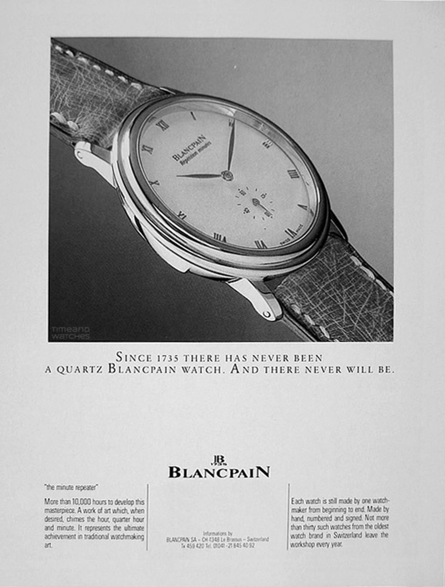 1. Blancpain 1989 printed ad