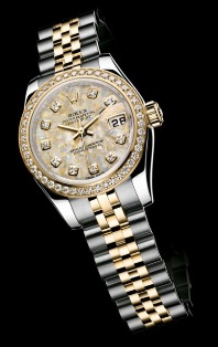 rolex oyster perpetual lady datejust หนาปด Gold DustS