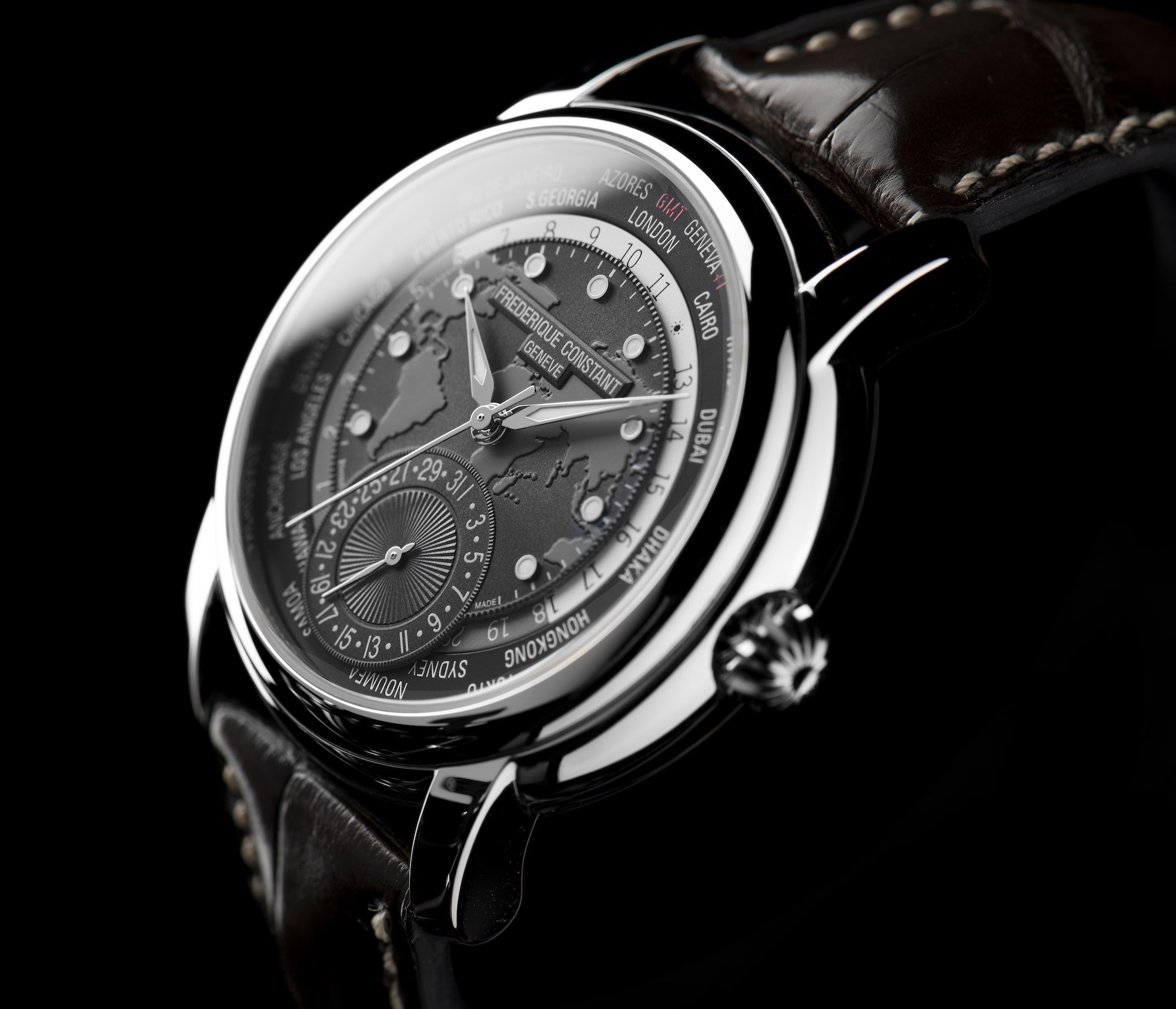 Frederique Constant Classic Worldtimer Manufacture with Grey Dial 3