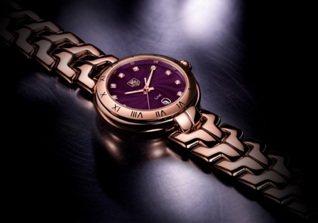 LINK Lady WAT1440.BG959 rose gold purple guilloche dialS