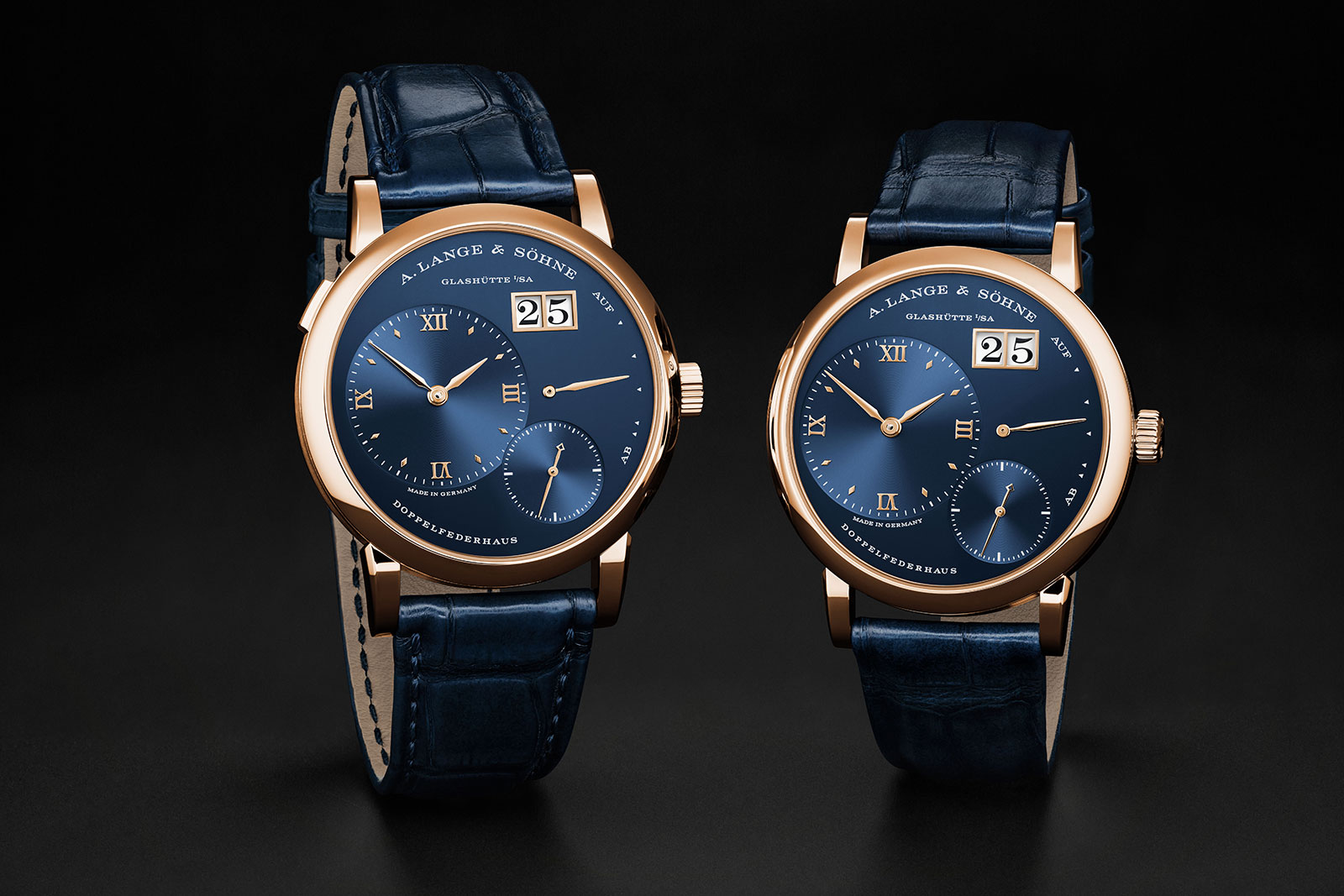 lange 1 30th anniversary pink gold blue pair