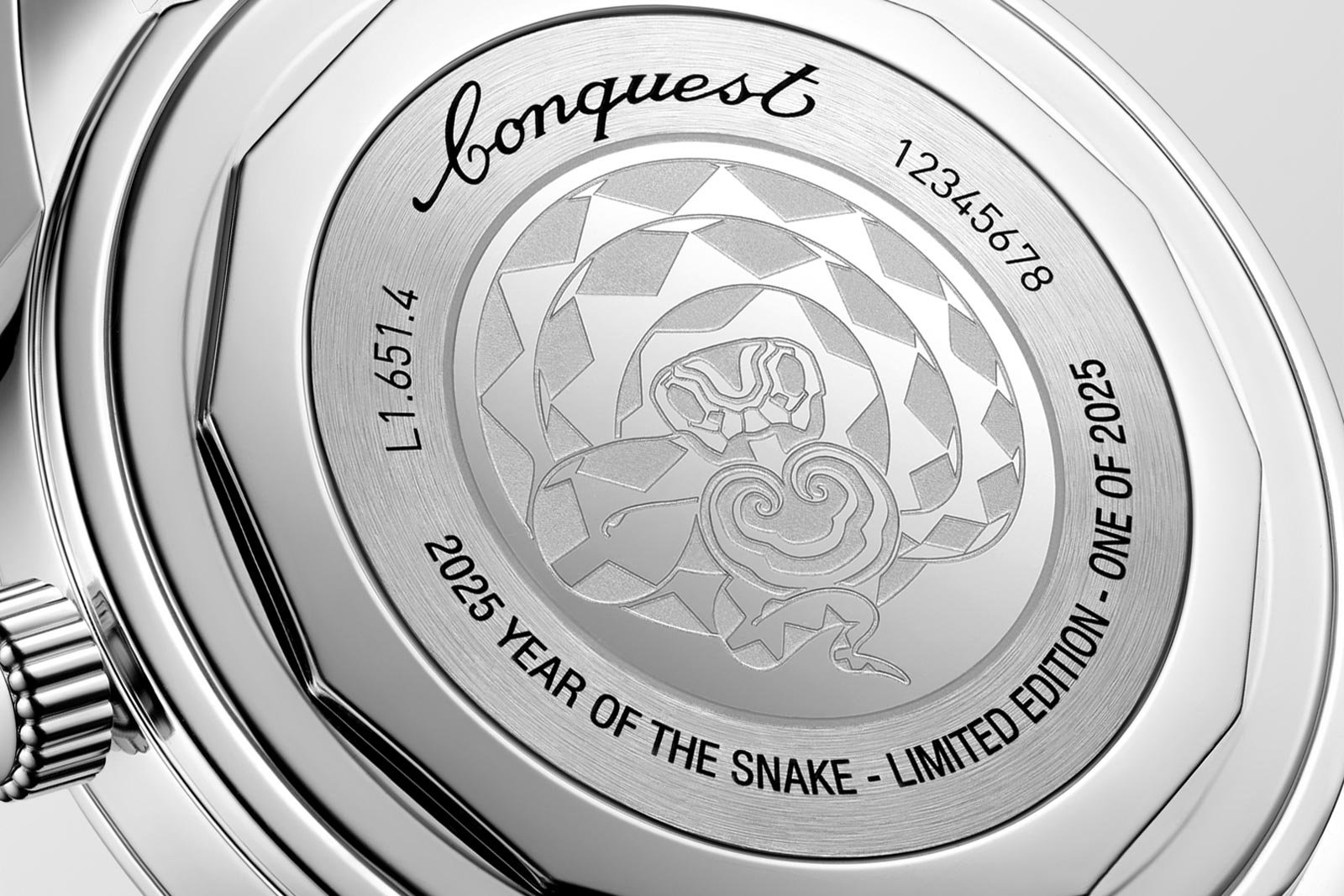 Longines Conquest Heritage Year of the Snake Case back