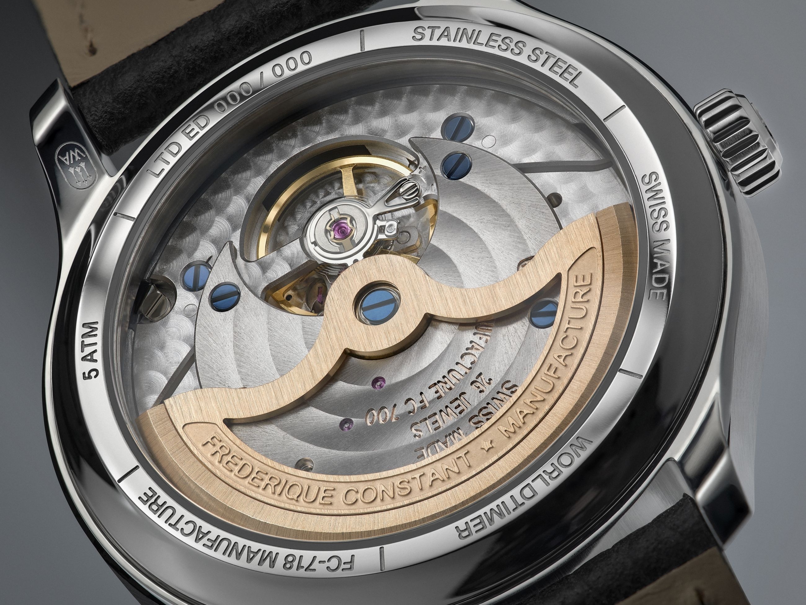 2025 frederique constant watch angels worldtimer manufacture limited edition case back x4000